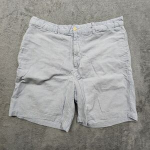 Vineyard Vines Mens 34 Blue White Seersucker Shorts 100% Cotton Striped Casual